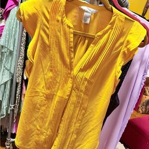 H&M Vibrant Yellow Blouse with Cap Sleeves